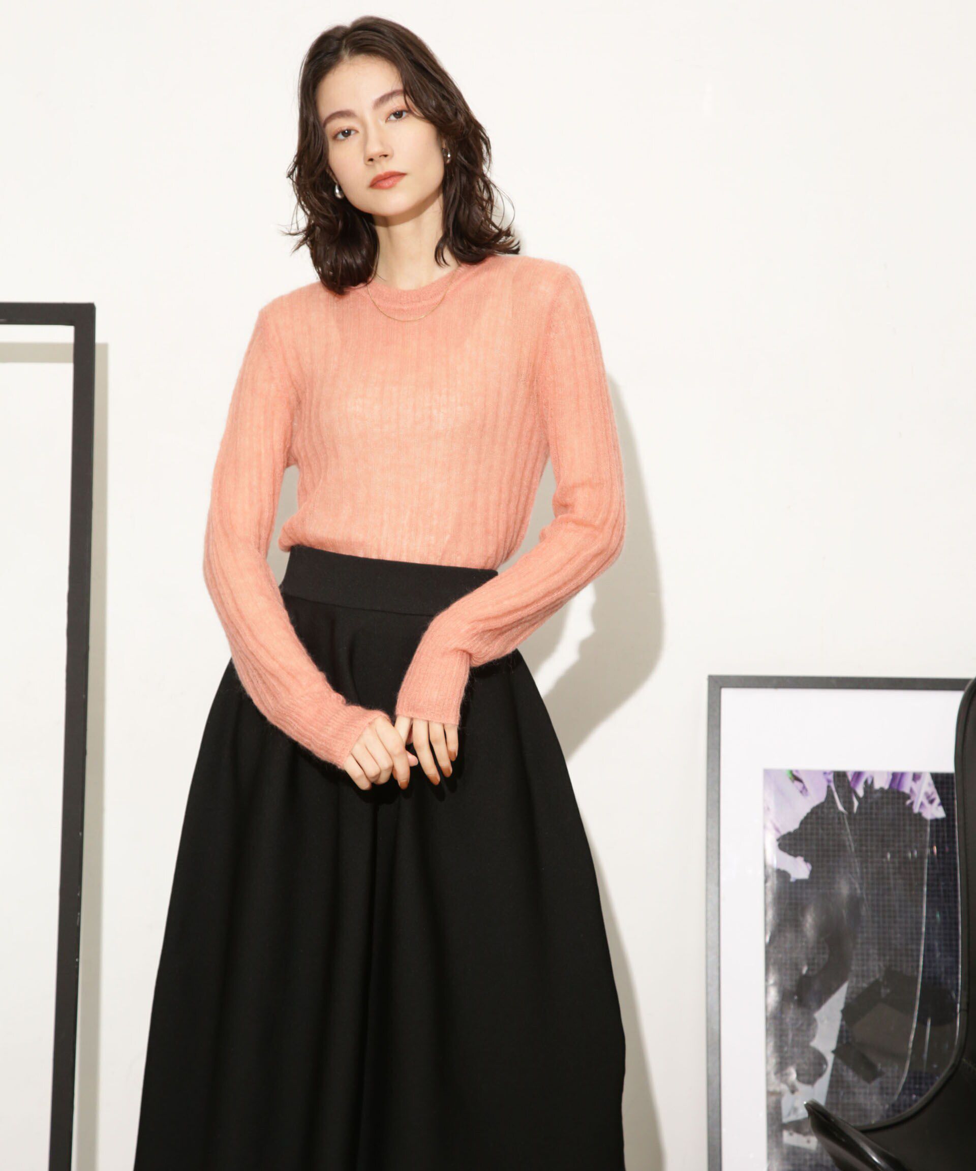 nano･universe「シアーモヘヤリブニットプルオーバー」|ニット・セーター|