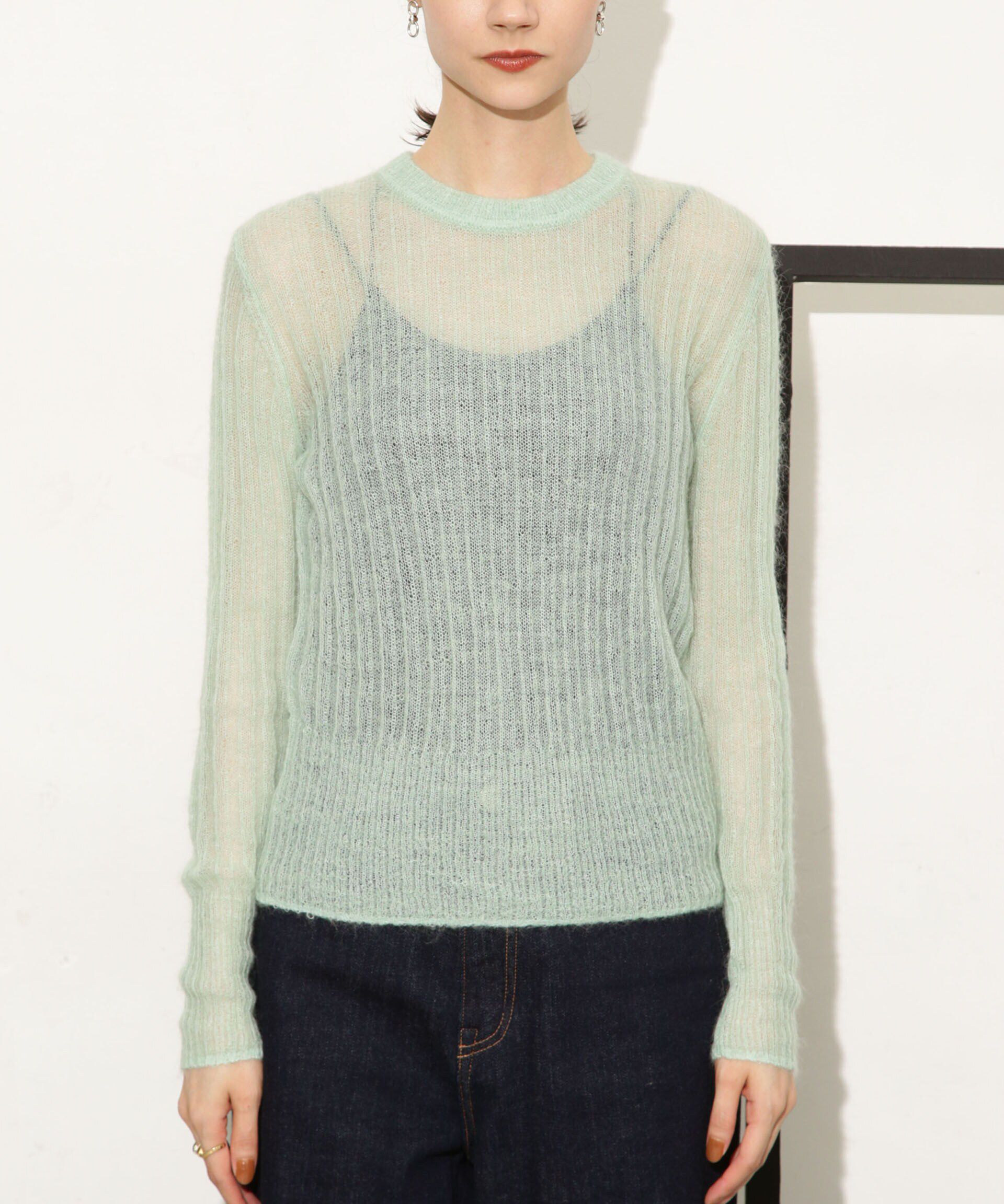 nano･universe「シアーモヘヤリブニットプルオーバー」|ニット・セーター|