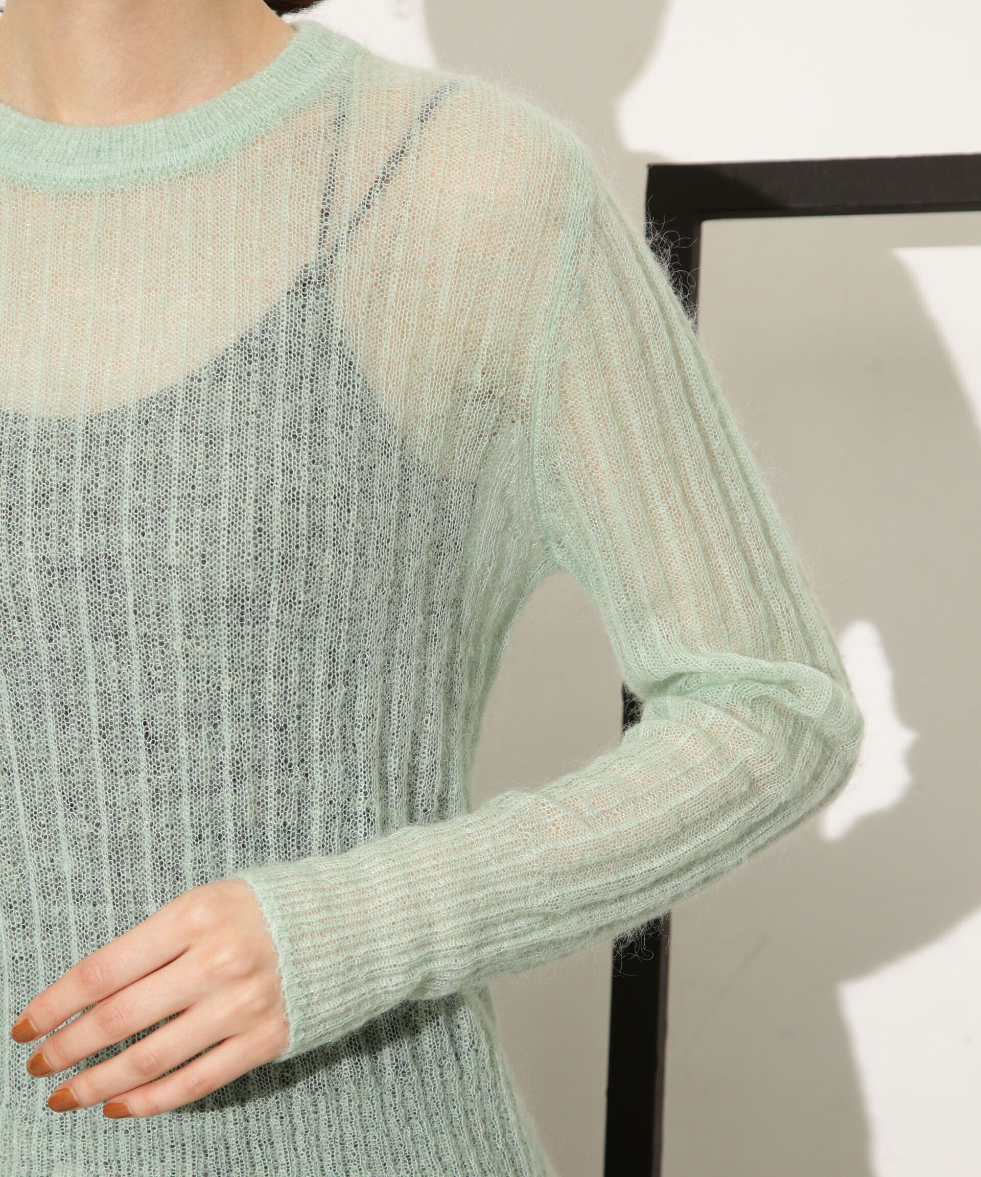 nano･universe「シアーモヘヤリブニットプルオーバー」|ニット・セーター|