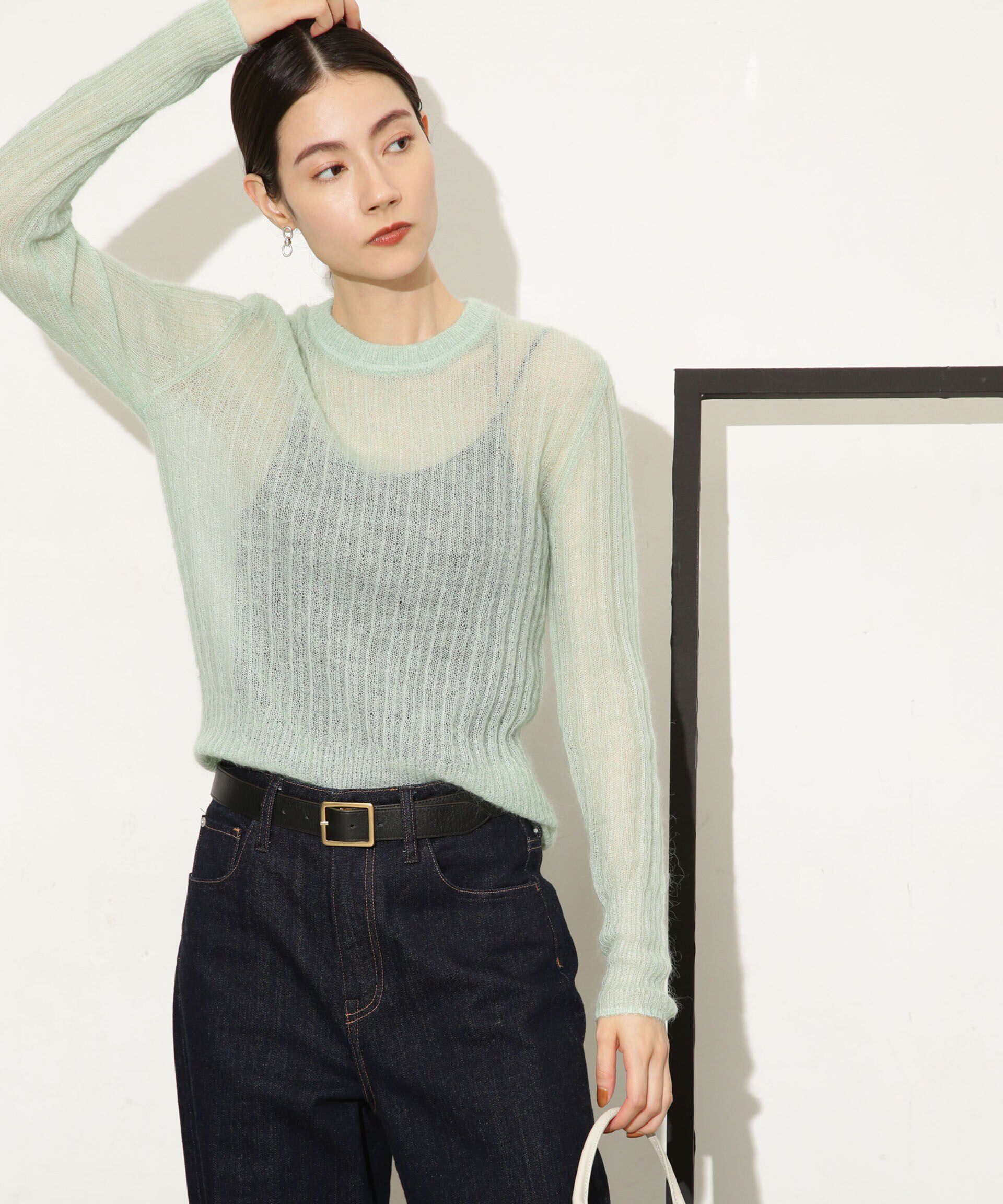 nano･universe「シアーモヘヤリブニットプルオーバー」|ニット・セーター|