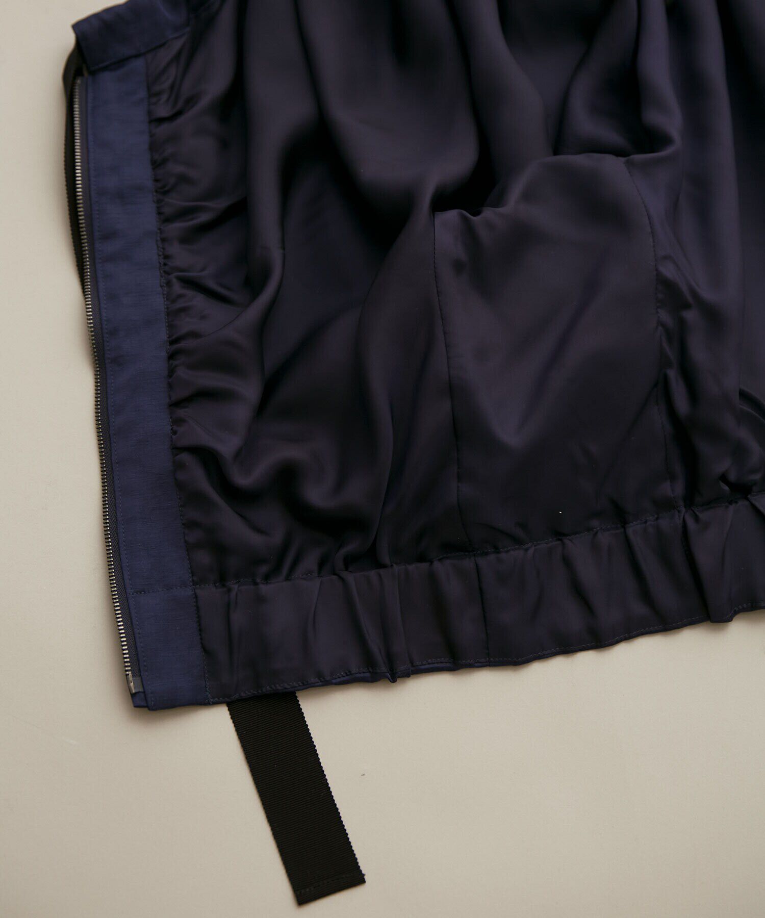 nano･universe「LB.01/サテンギャザーブルゾン 五分袖」|ブルゾン・スタジャン|