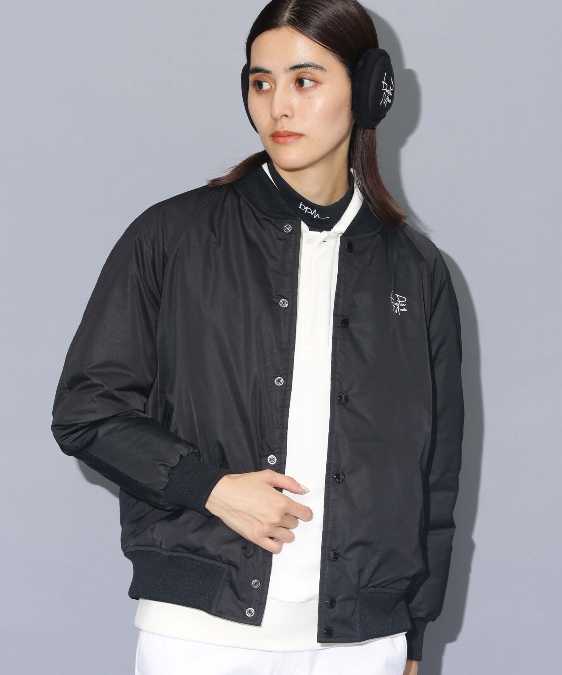 nano･universe「beats per minute/ナイロンサテンスタジャン」|ブルゾン・スタジャン|ブラック