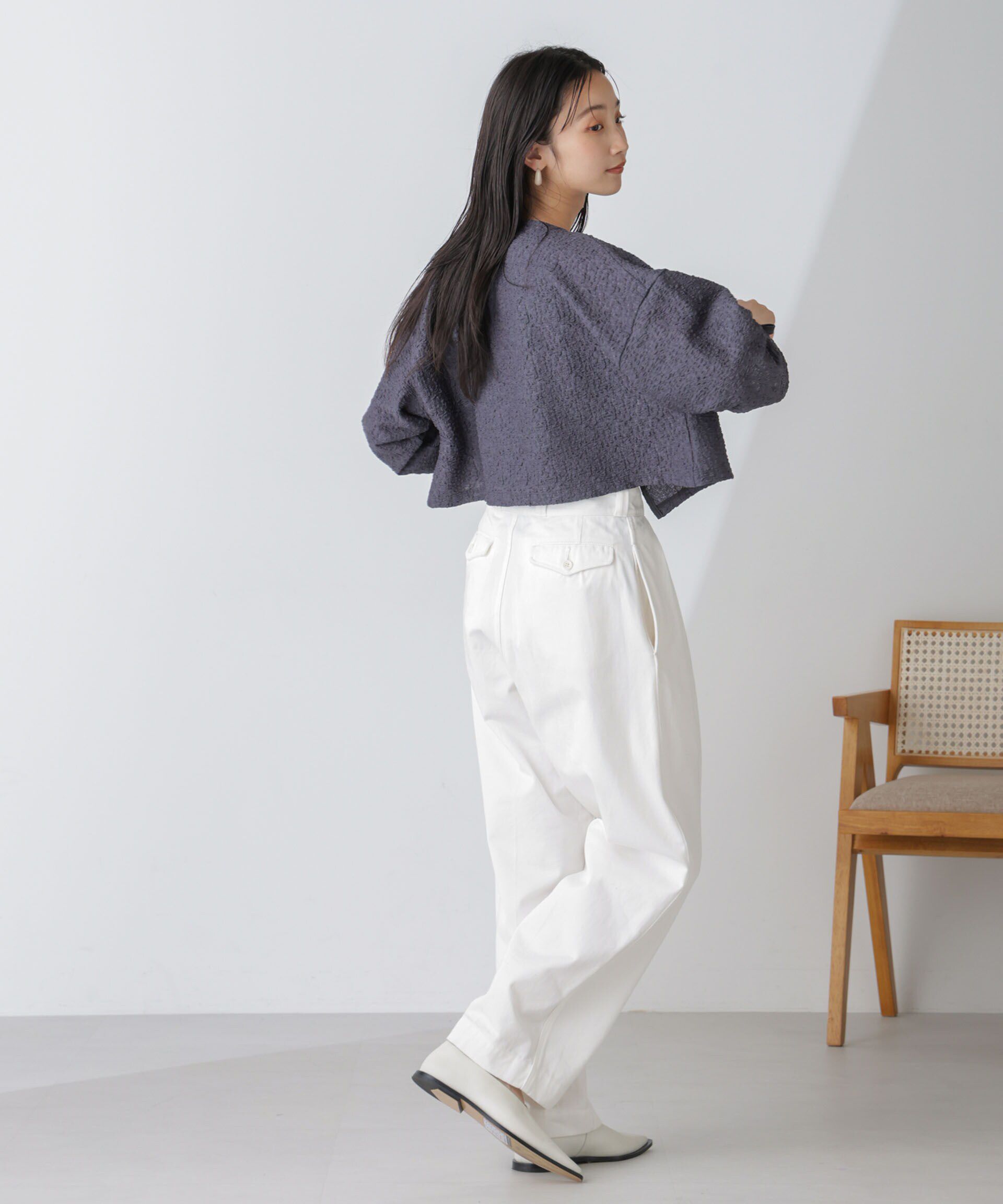 nano･universe「シャーリングドロストカーディガン」|Tシャツ・カットソー|