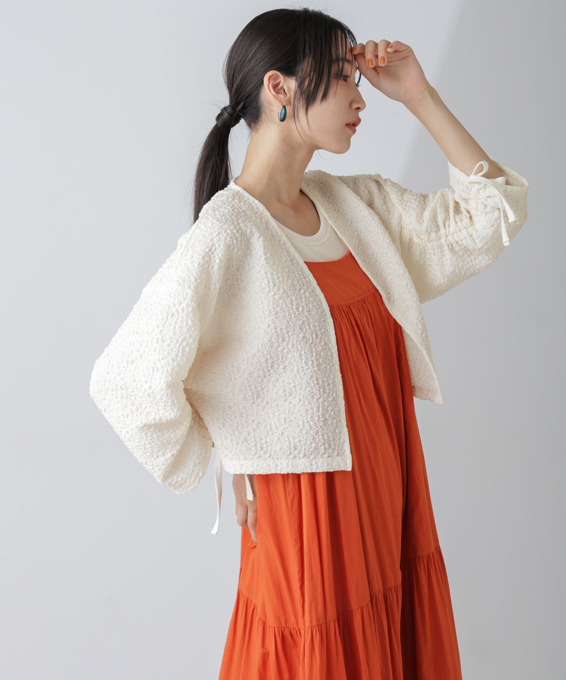 nano･universe「シャーリングドロストカーディガン」|Tシャツ・カットソー|