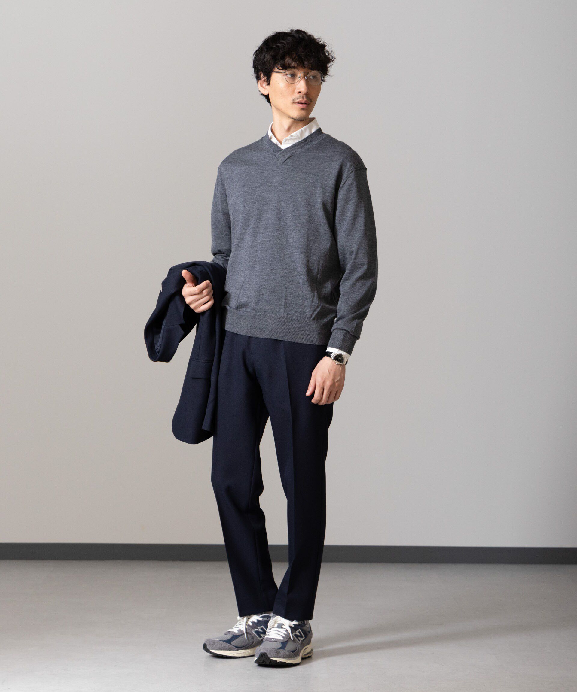 nano･universe「「毛玉レスニット」ファインゲージVネック」|ニット・セーター|