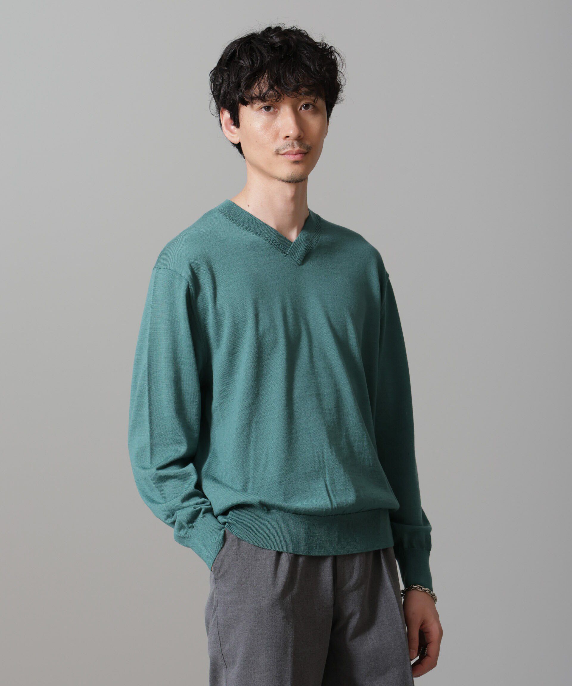 nano･universe「「毛玉レスニット」ファインゲージVネック」|ニット・セーター|