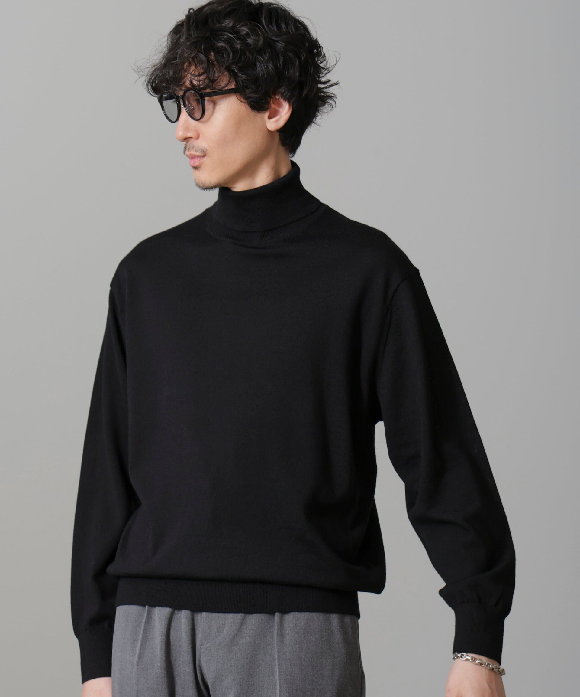 nano･universe「「毛玉レスニット」 ファインゲージタートルネック」|ニット・セーター|