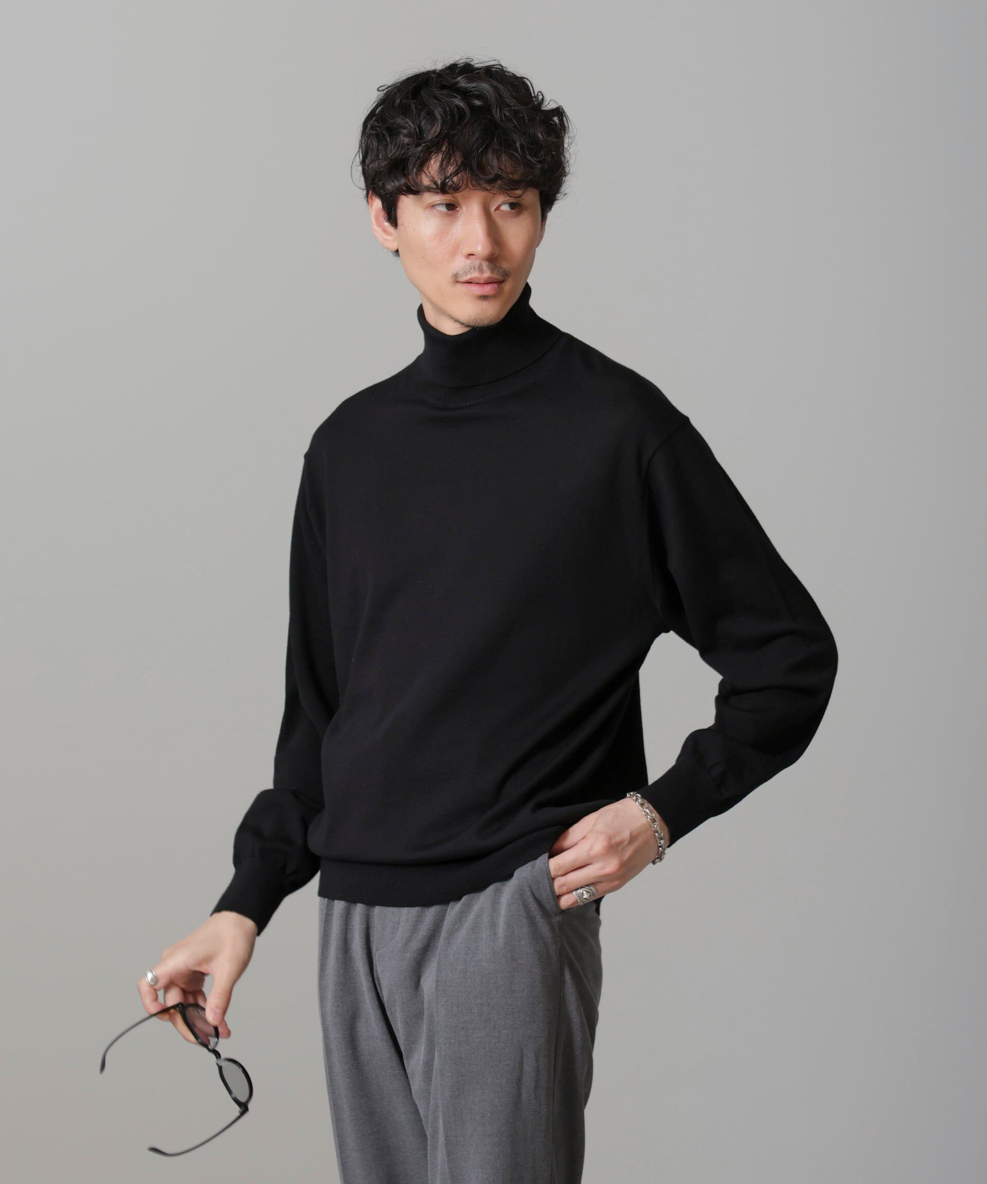 nano･universe「「毛玉レスニット」 ファインゲージタートルネック」|ニット・セーター|