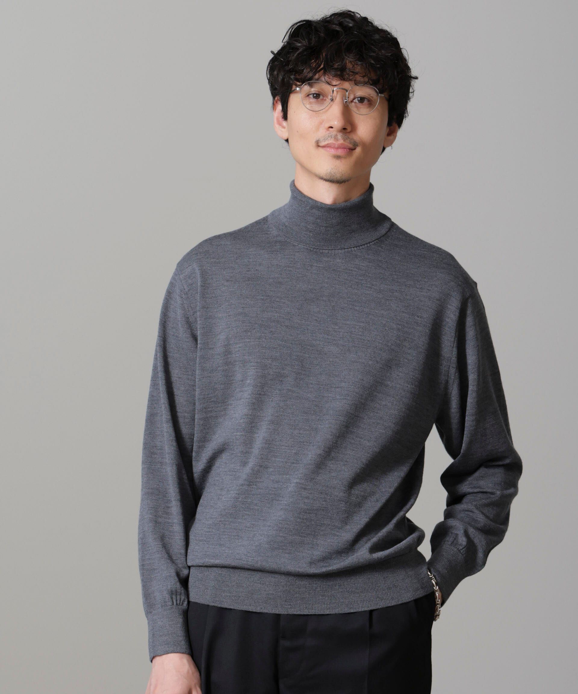 nano･universe「「毛玉レスニット」 ファインゲージタートルネック」|ニット・セーター|