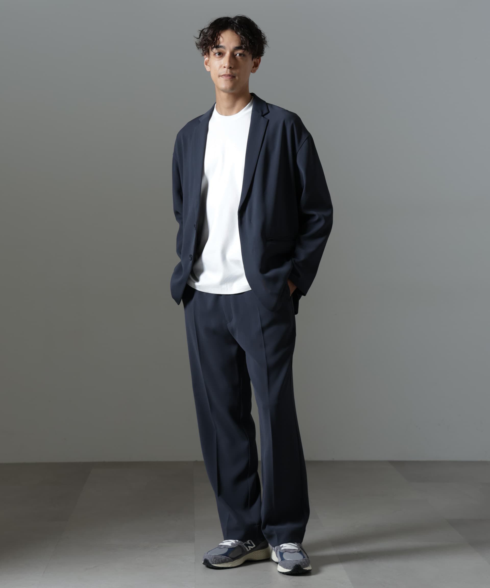 nano･universe「ドレープ ストレートスラックス(セットアップ可)」|チノ|