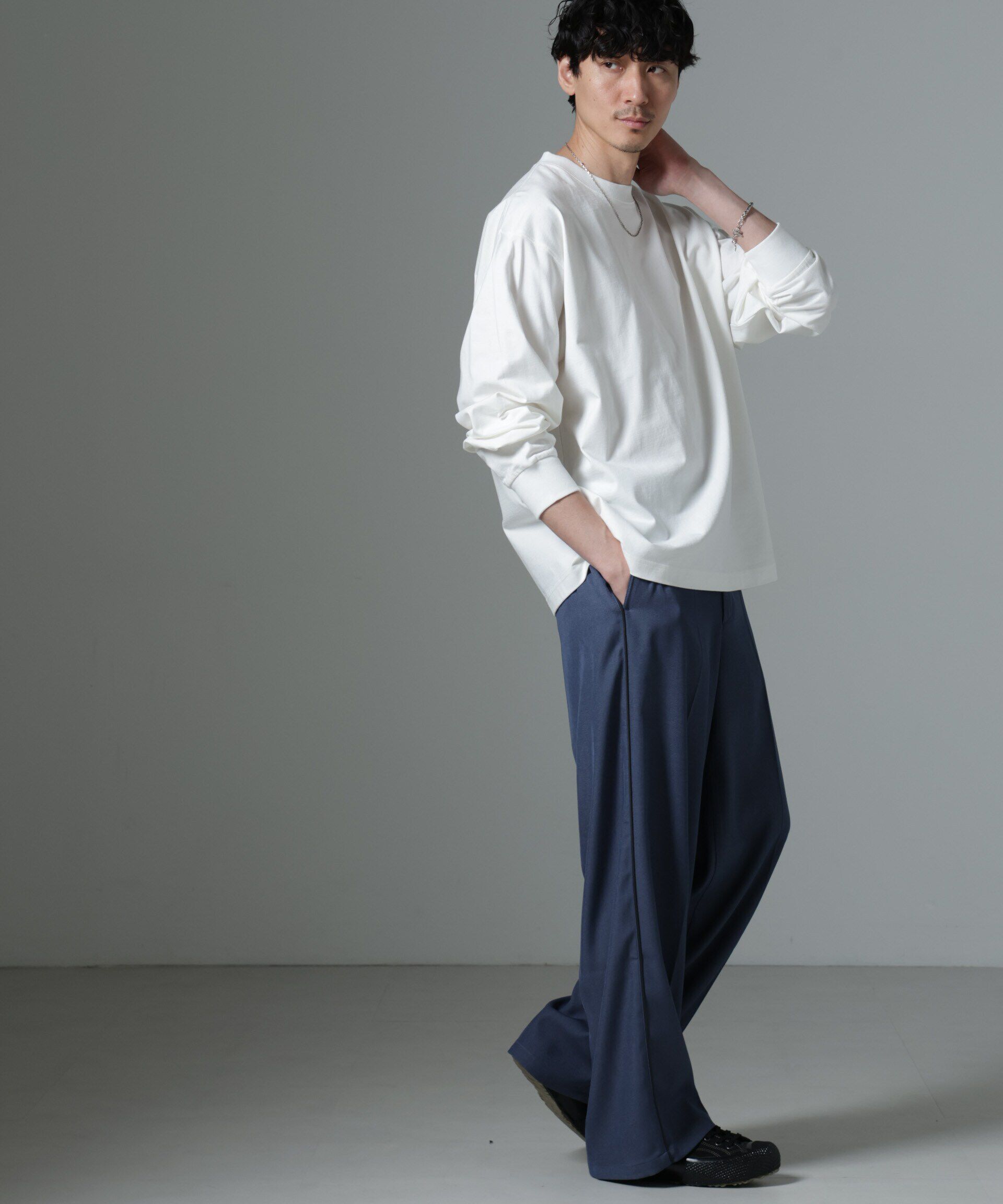 nano･universe「ビッグシルエットワンポイントTシャツ 長袖」|Tシャツ・カットソー|