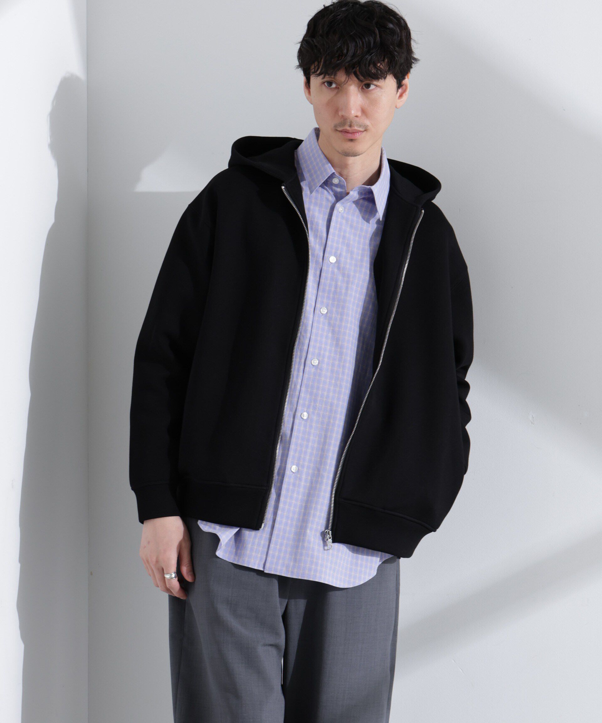  「ダンボール フードブルゾン」|ブルゾン・スタジャン|ブラック