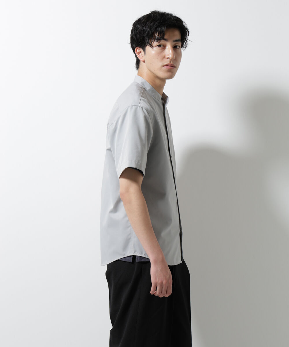 nano･universe「スタンダードバンドカラーシャツ/半袖」|シャツ・ブラウス|