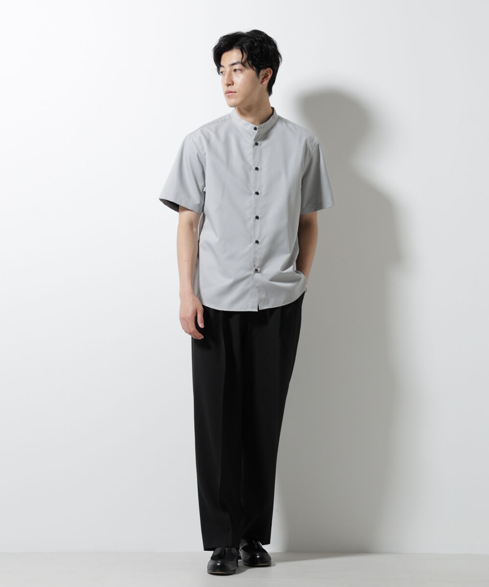 nano･universe「スタンダードバンドカラーシャツ/半袖」|シャツ・ブラウス|