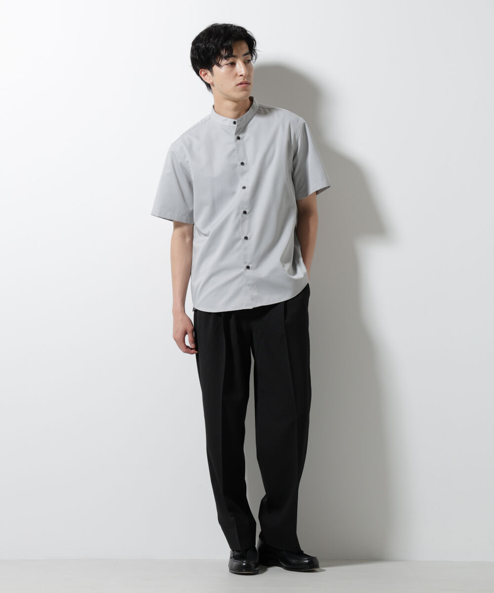 nano･universe「スタンダードバンドカラーシャツ/半袖」|シャツ・ブラウス|