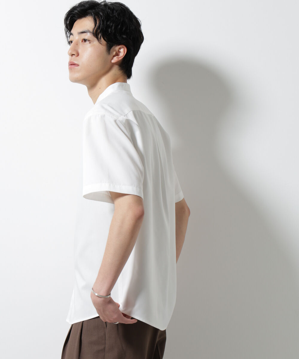 nano･universe「スタンダードバンドカラーシャツ/半袖」|シャツ・ブラウス|