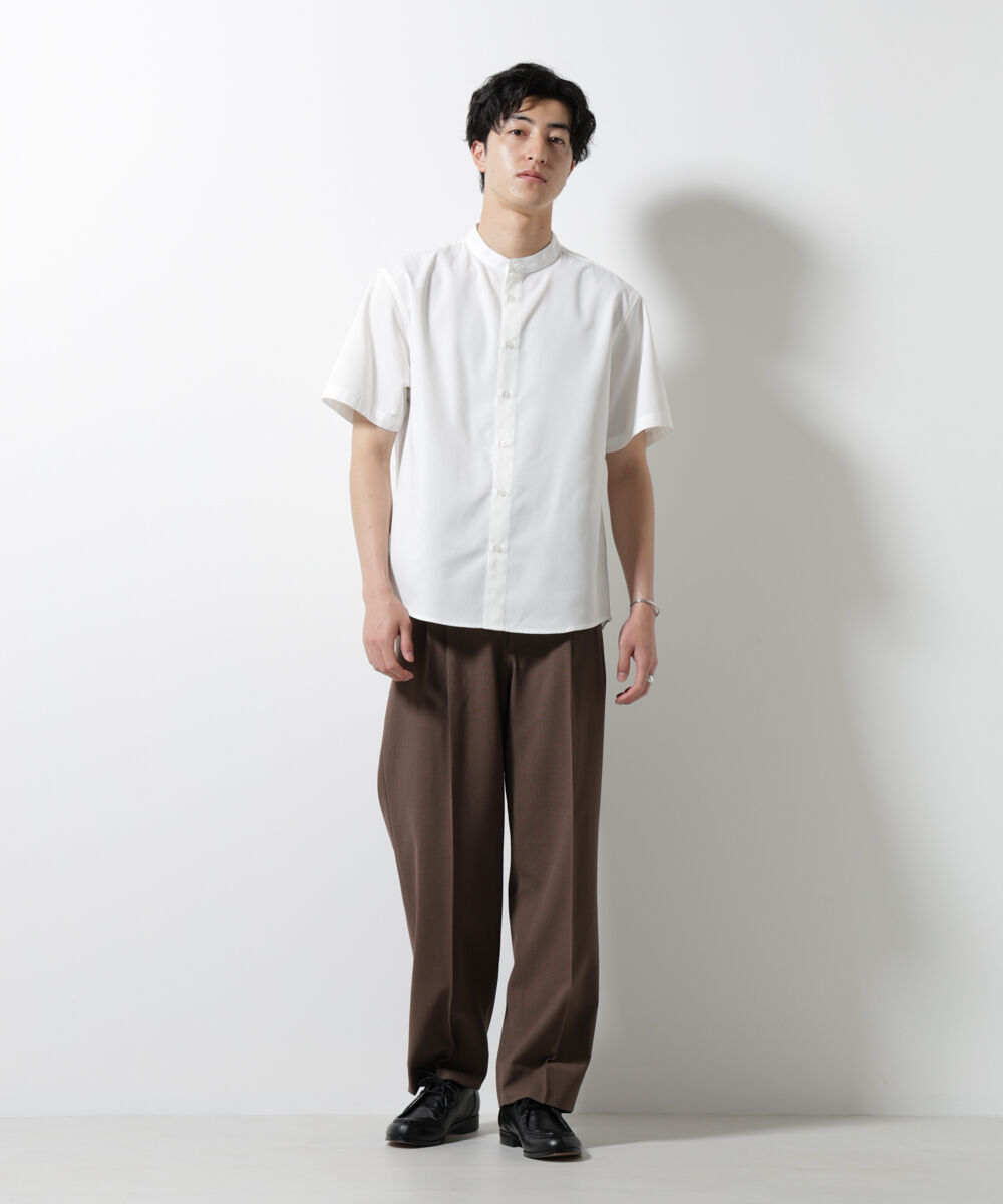 nano･universe「スタンダードバンドカラーシャツ/半袖」|シャツ・ブラウス|