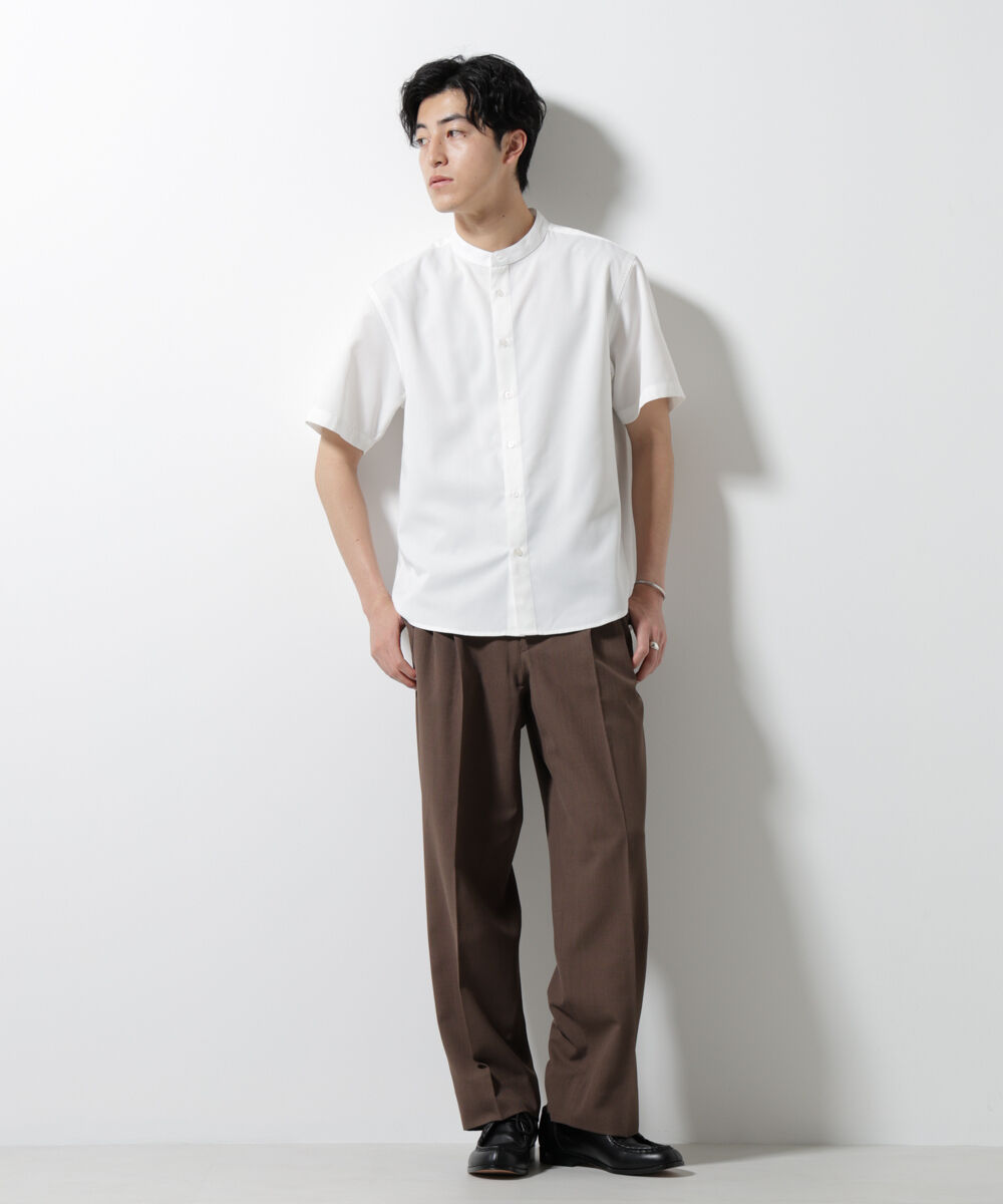 nano･universe「スタンダードバンドカラーシャツ/半袖」|シャツ・ブラウス|