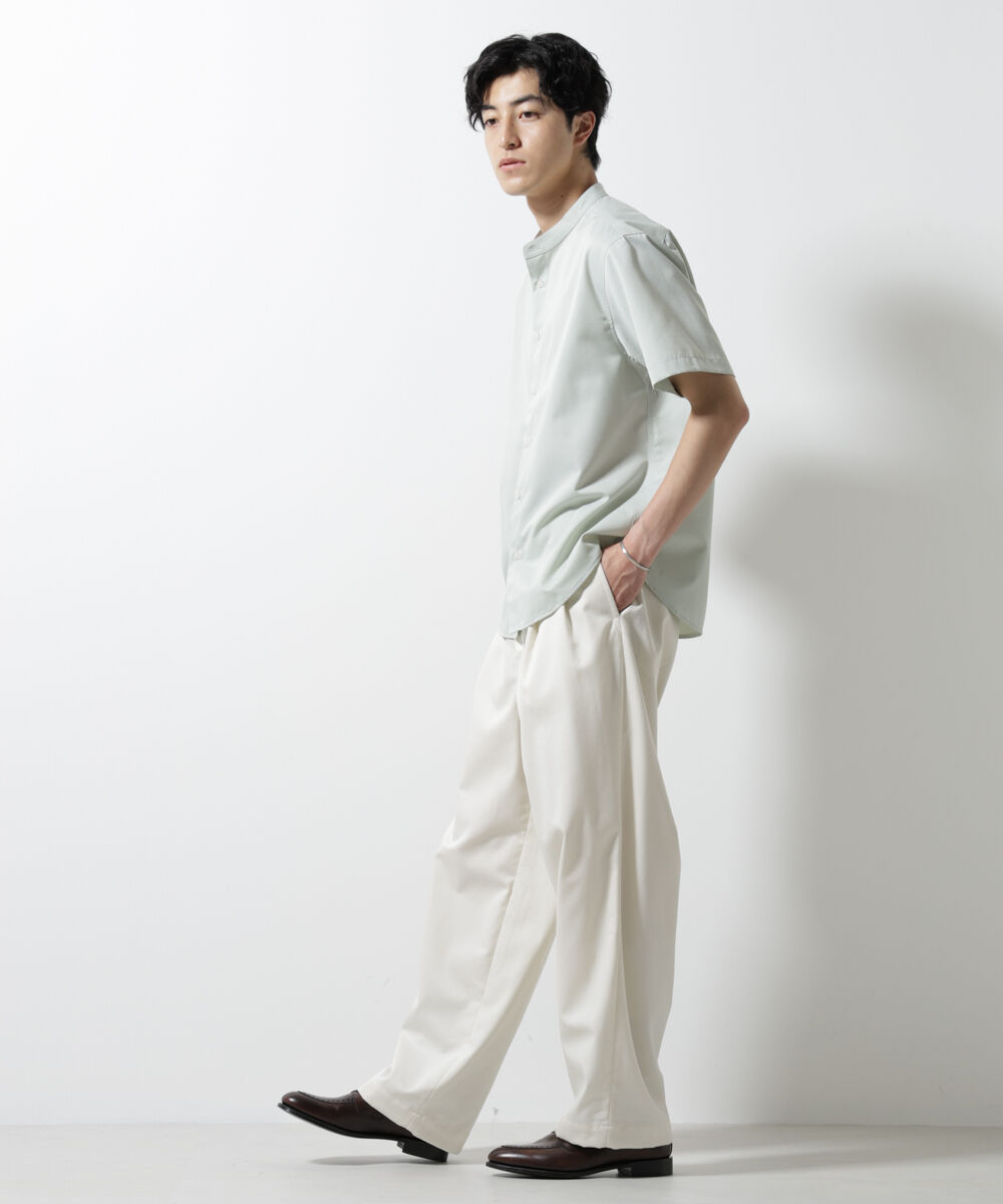 nano･universe「スタンダードバンドカラーシャツ/半袖」|シャツ・ブラウス|