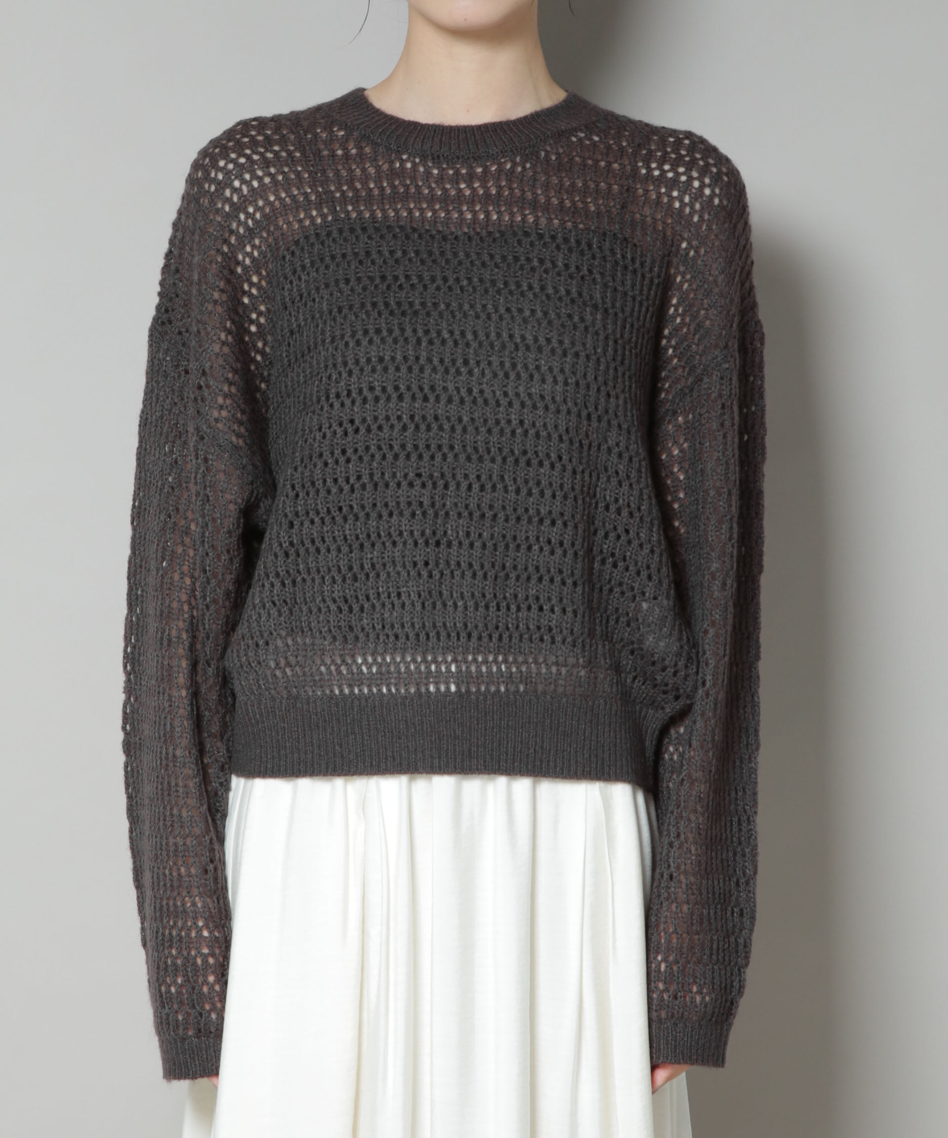 nano･universe「モヘヤライクメッシュニットトップス」|ニット・セーター|