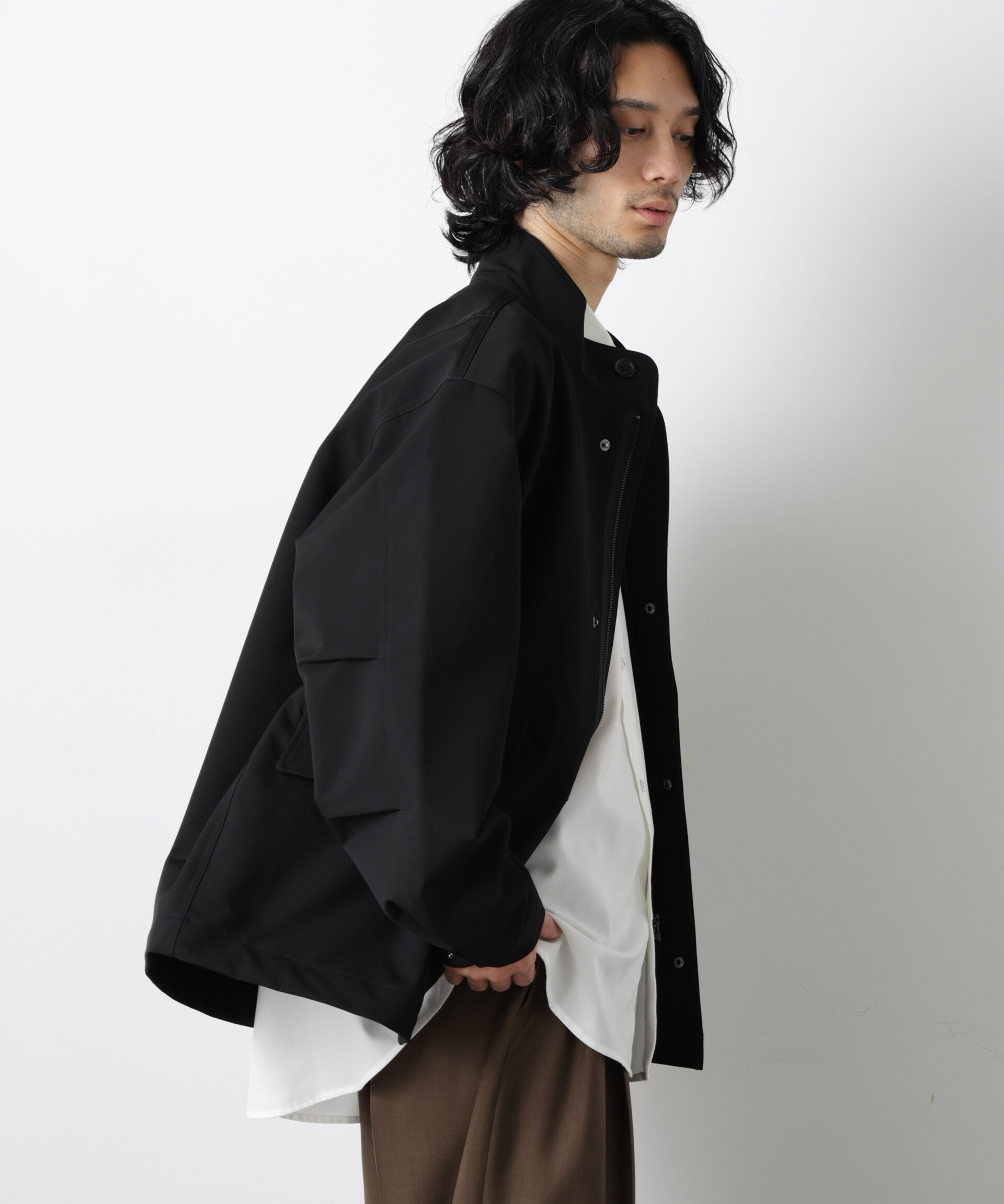 nano･universe「ドレープショートモッズブルゾン」|ブルゾン・スタジャン|