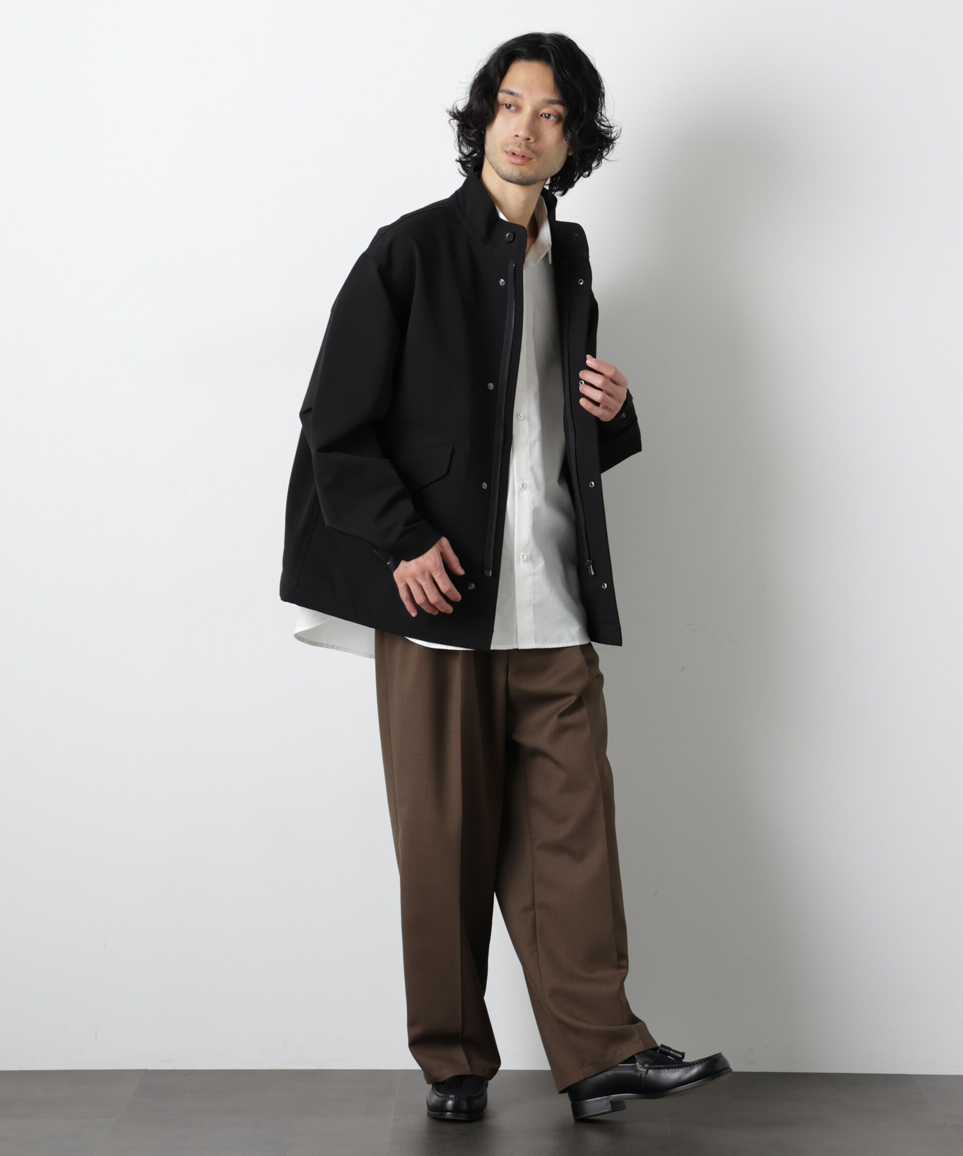 nano･universe「ドレープショートモッズブルゾン」|ブルゾン・スタジャン|