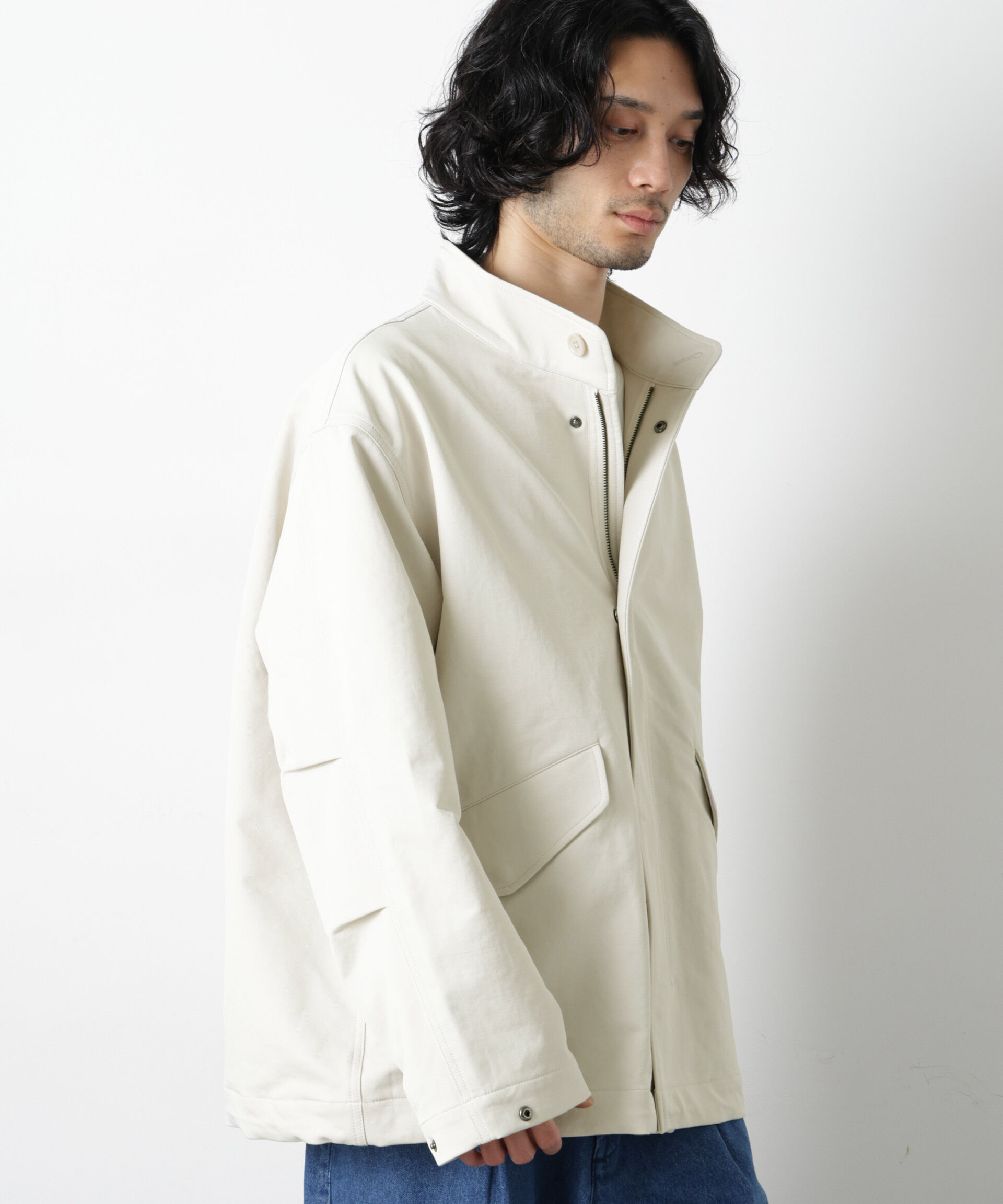 nano･universe「ドレープショートモッズブルゾン」|ブルゾン・スタジャン|