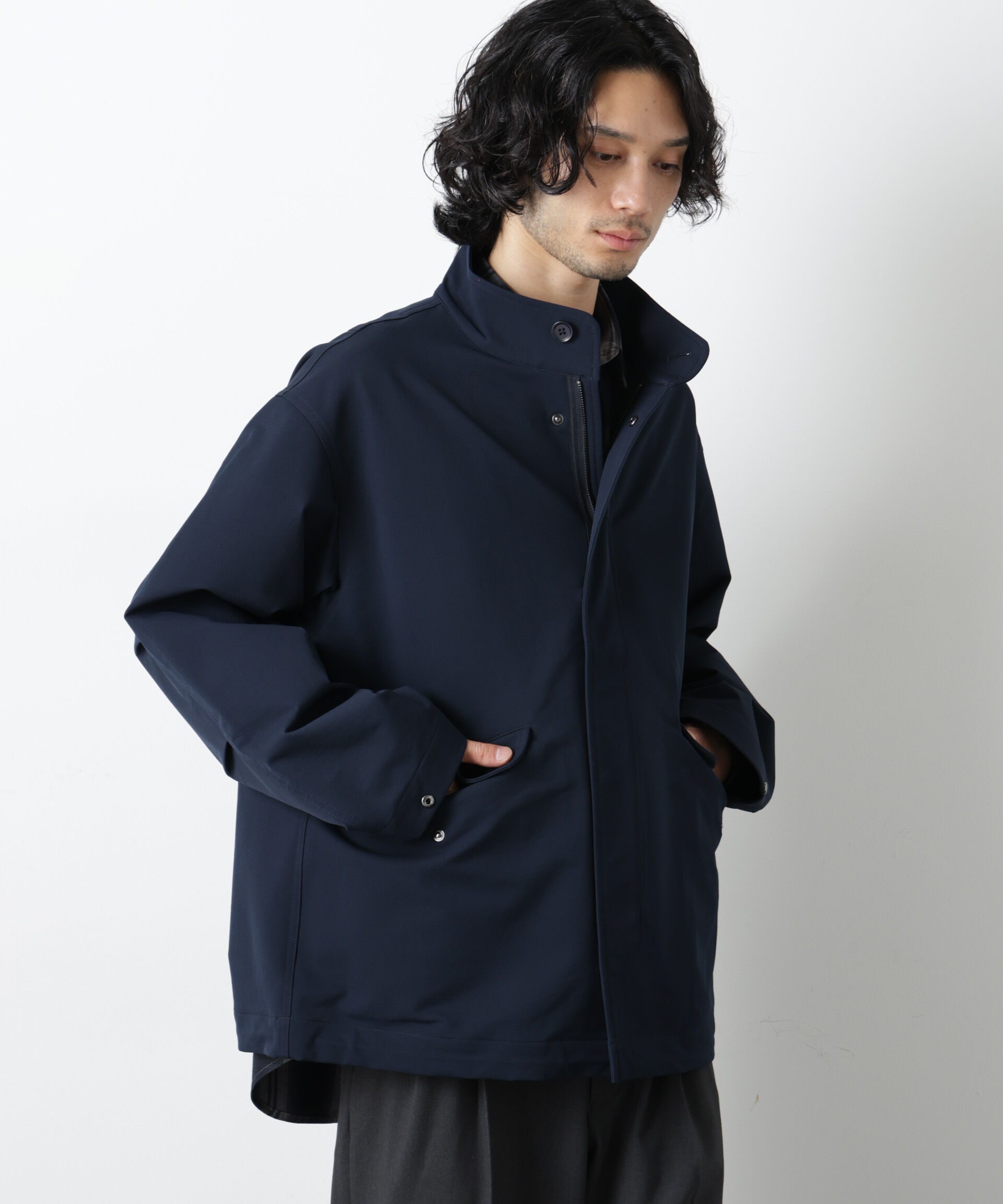 nano･universe「ドレープショートモッズブルゾン」|ブルゾン・スタジャン|