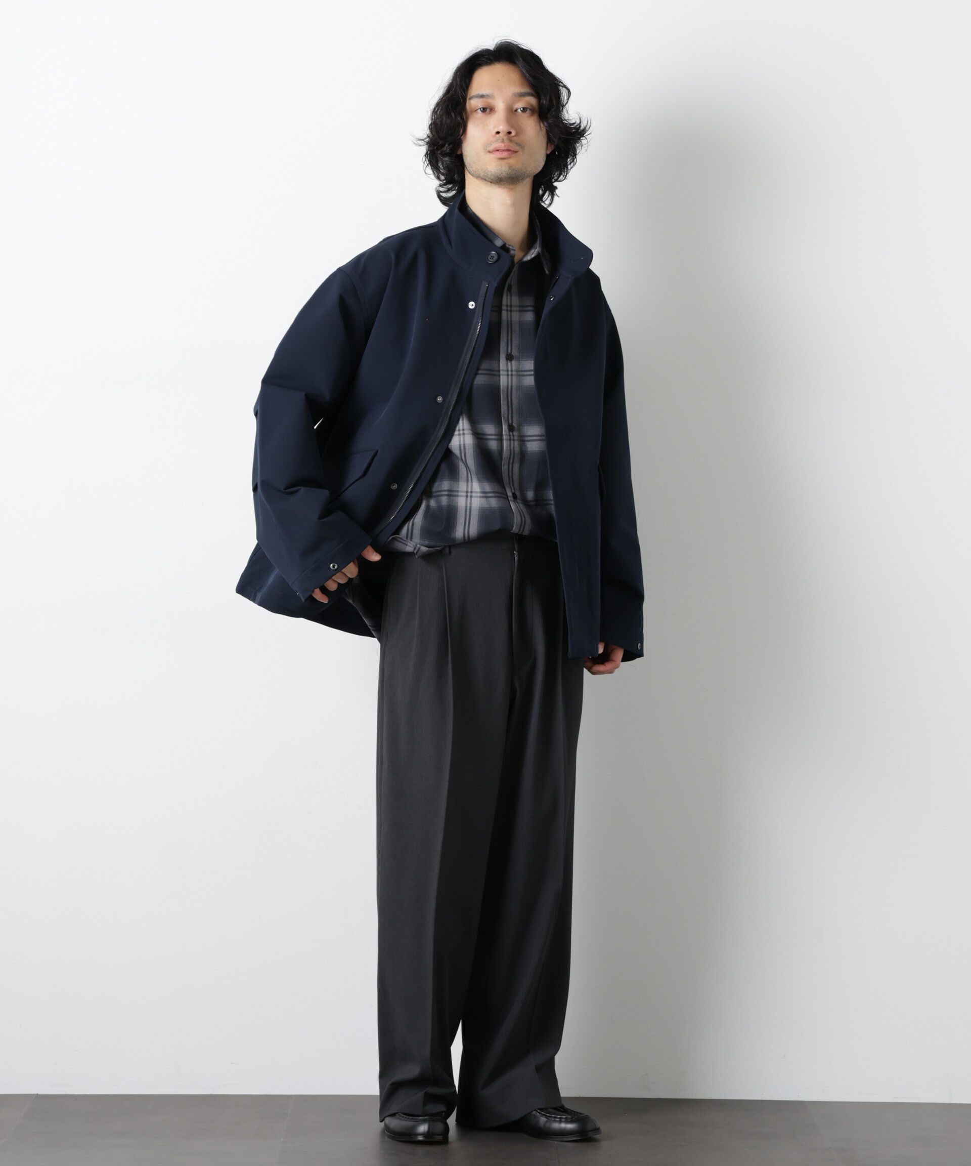 nano･universe「ドレープショートモッズブルゾン」|ブルゾン・スタジャン|