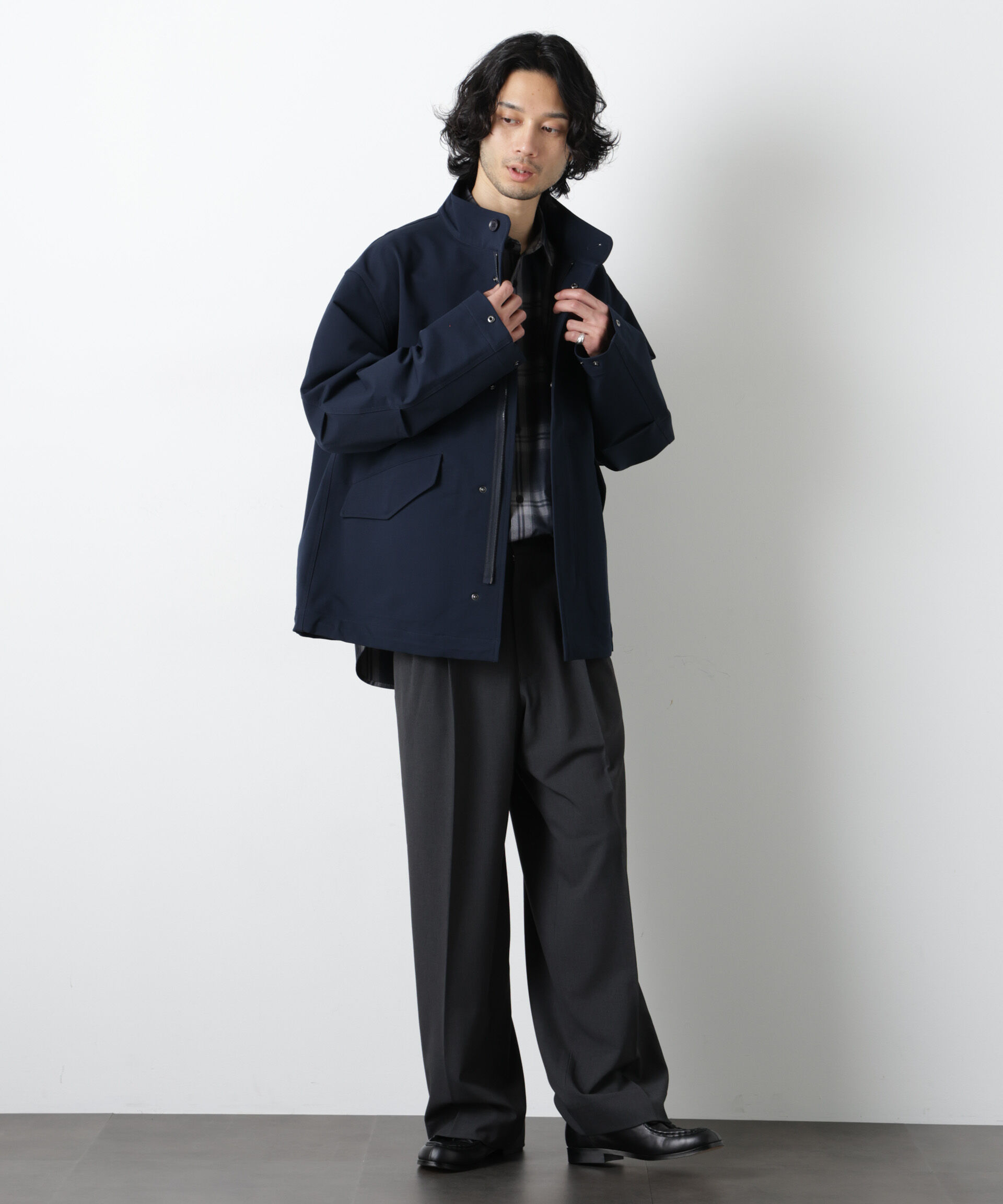 nano･universe「ドレープショートモッズブルゾン」|ブルゾン・スタジャン|