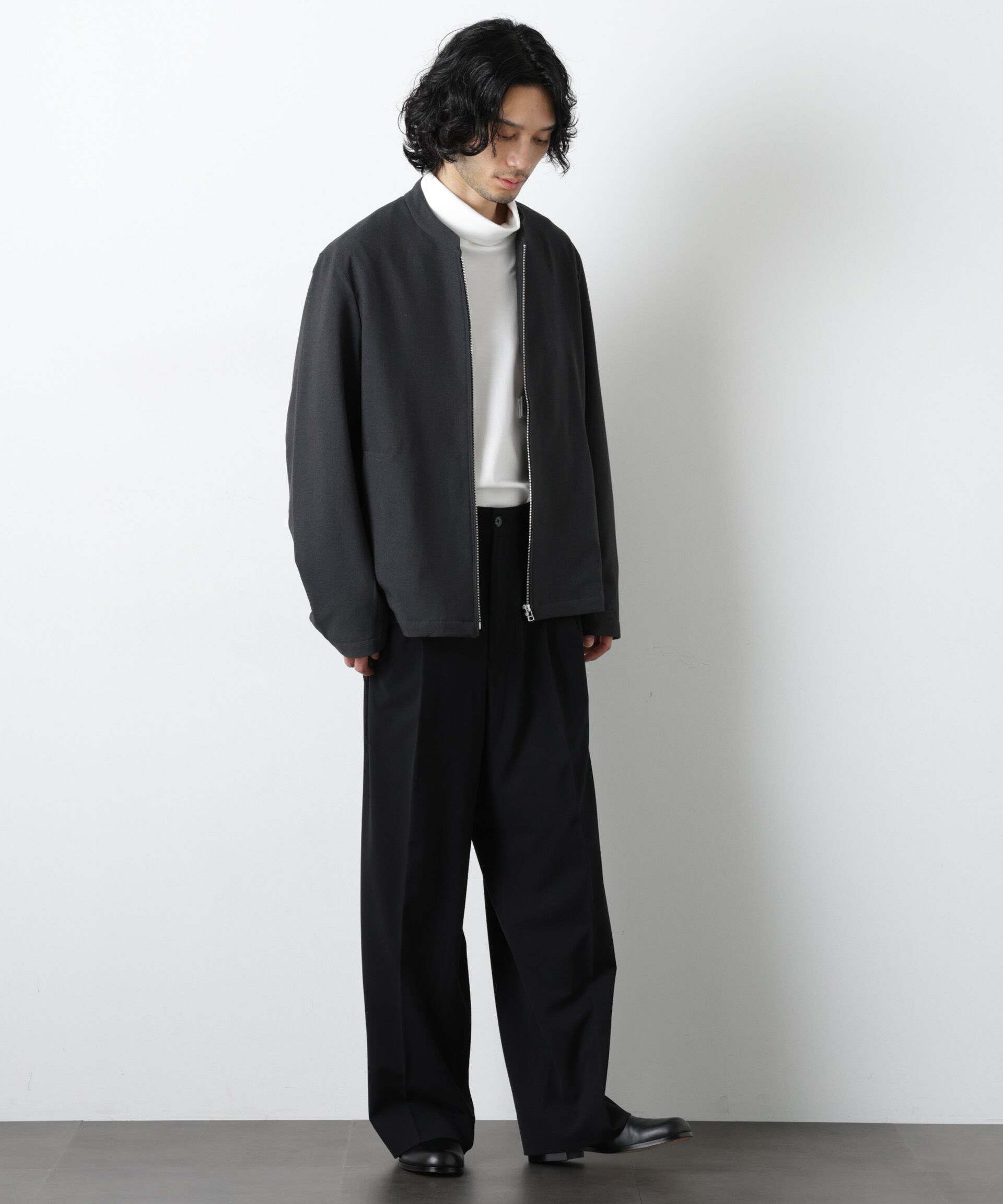 nano･universe「TR シングルライダースブルゾン」|ブルゾン・スタジャン|