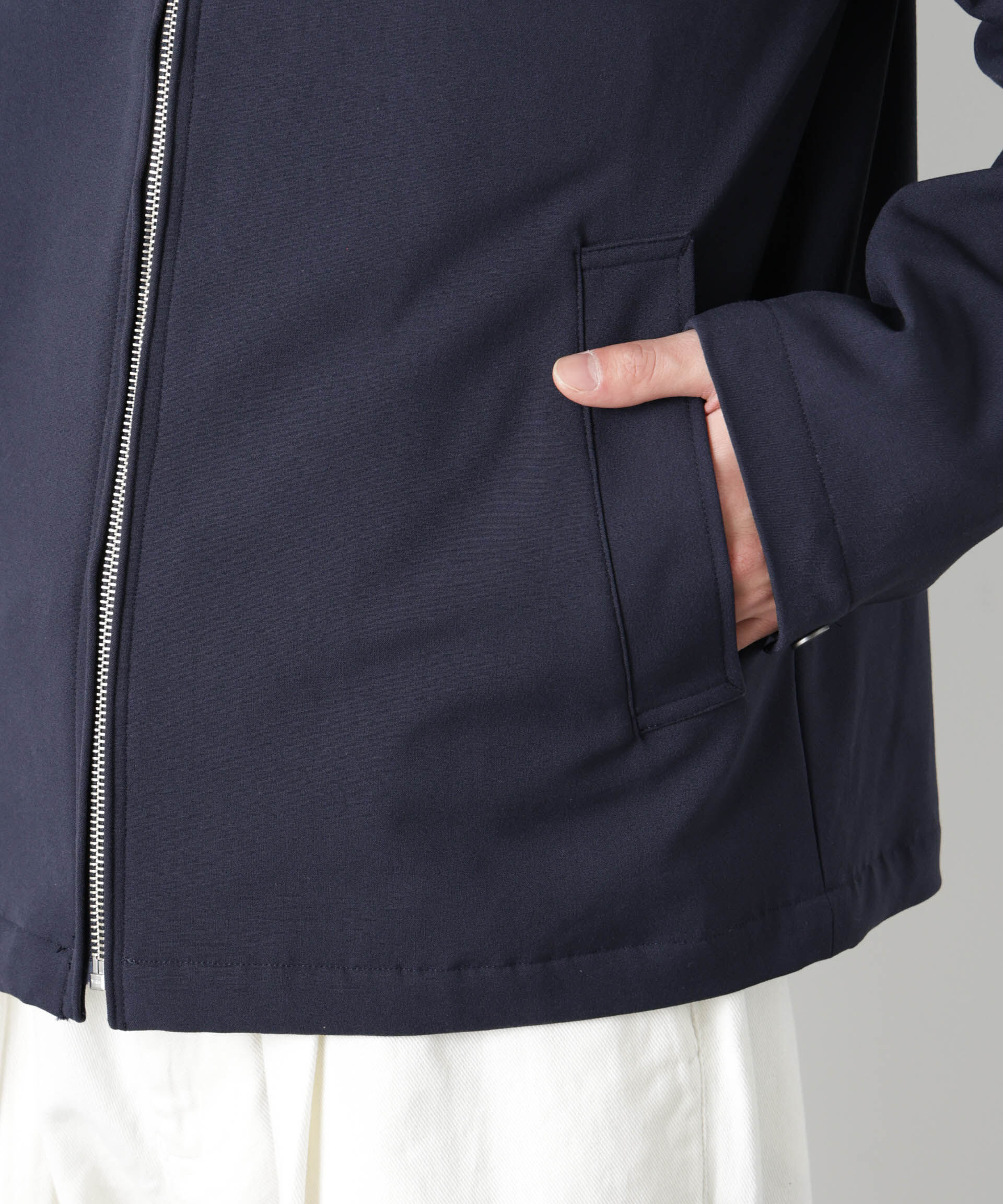 nano･universe「TR シングルライダースブルゾン」|ブルゾン・スタジャン|