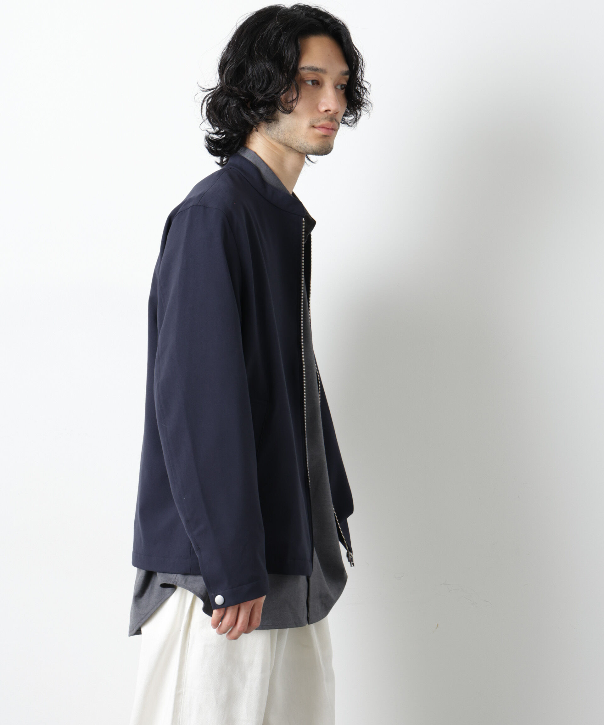 nano･universe「TR シングルライダースブルゾン」|ブルゾン・スタジャン|