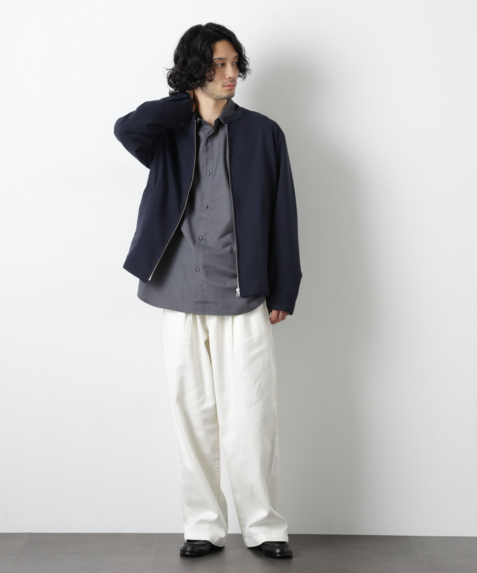 nano･universe「TR シングルライダースブルゾン」|ブルゾン・スタジャン|