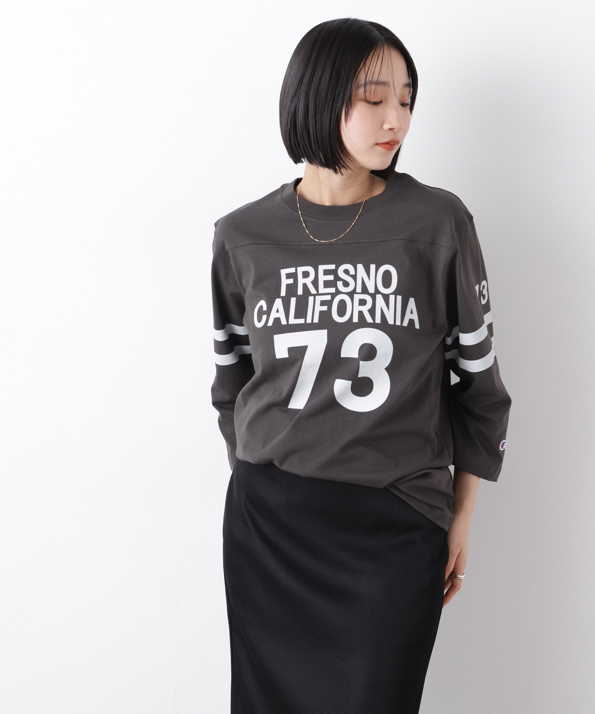 nano･universe「Champion/3/4 SLEEVE FOOTBALL T-SHIRT」|Tシャツ・カットソー|