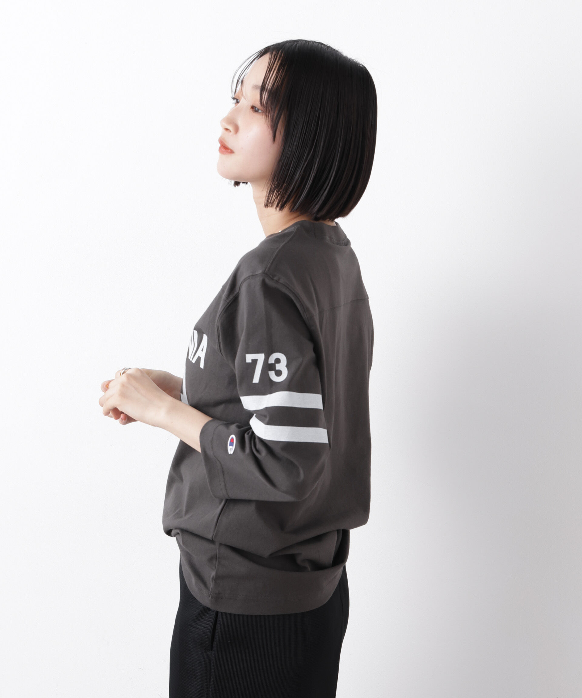 nano･universe「Champion/3/4 SLEEVE FOOTBALL T-SHIRT」|Tシャツ・カットソー|