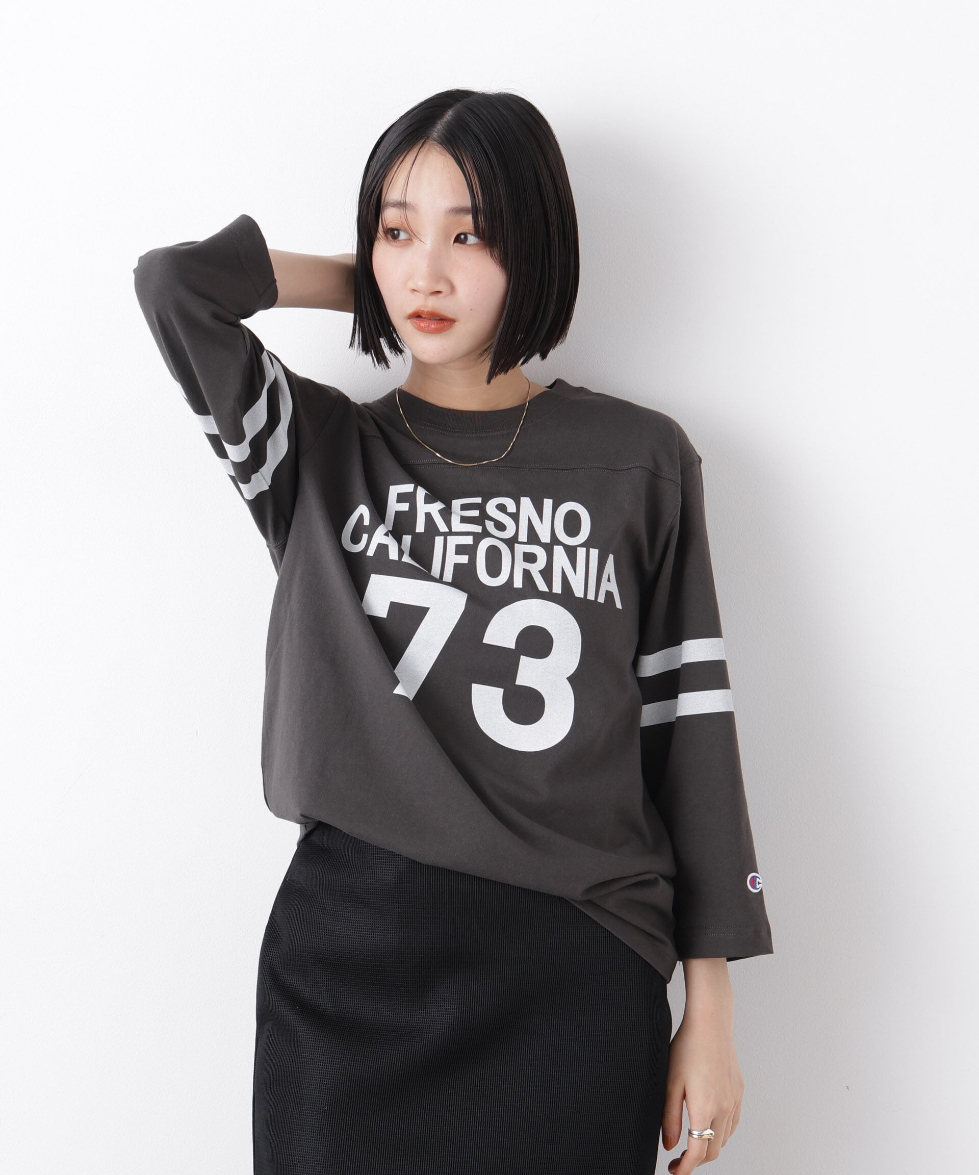 nano･universe「Champion/3/4 SLEEVE FOOTBALL T-SHIRT」|Tシャツ・カットソー|