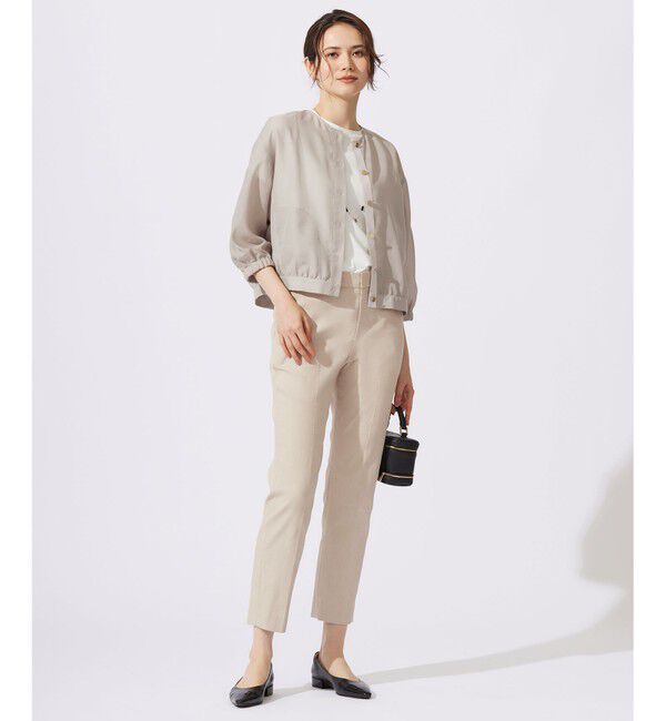 自由区「【カタログ掲載・接触冷感・洗える】ブライトシアーノーカラー ブルゾン」|ブルゾン・スタジャン|