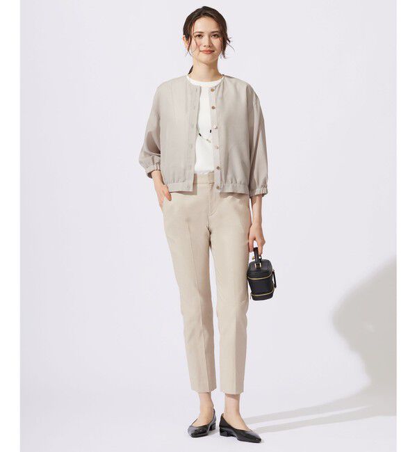 自由区「【カタログ掲載・接触冷感・洗える】ブライトシアーノーカラー ブルゾン」|ブルゾン・スタジャン|