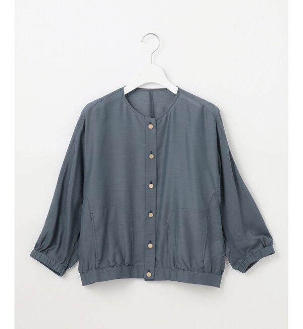 自由区「【カタログ掲載・接触冷感・洗える】ブライトシアーノーカラー ブルゾン」|ブルゾン・スタジャン|