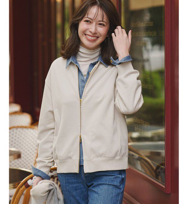 23区「【WEB＆一部店舗限定】クリアコットンテリー ダブルジップ ブルゾン」|ブルゾン・スタジャン|ホワイト系