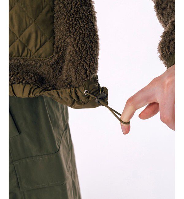 LACOSTE「リブニットスタンドカラーソフトボアジャケット / スタンドジップボアブルゾン」|ブルゾン・スタジャン|