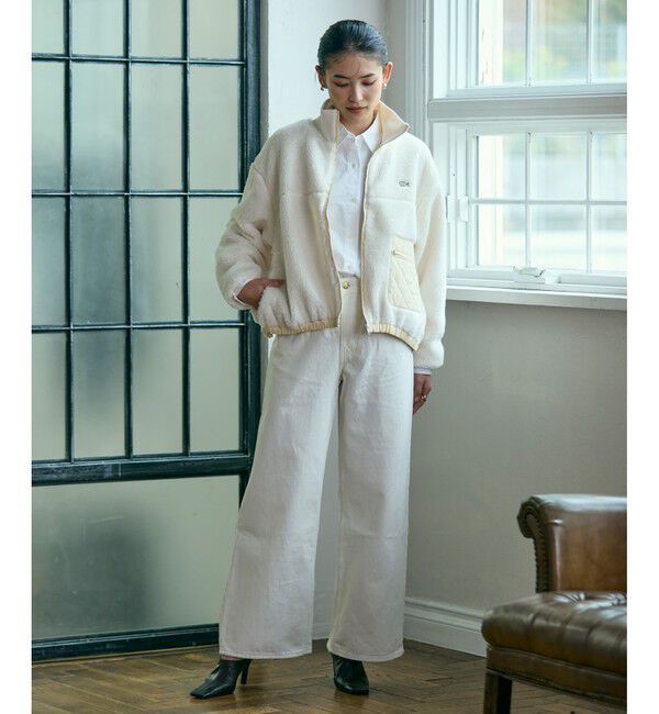 LACOSTE「リブニットスタンドカラーソフトボアジャケット / スタンドジップボアブルゾン」|ブルゾン・スタジャン|