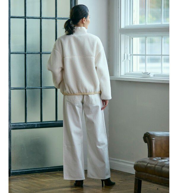 LACOSTE「リブニットスタンドカラーソフトボアジャケット / スタンドジップボアブルゾン」|ブルゾン・スタジャン|