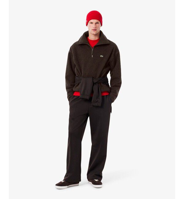 LACOSTE「ハイネックハーフジップ オーバーサイズブークレフリースブルゾン」|ブルゾン・スタジャン|