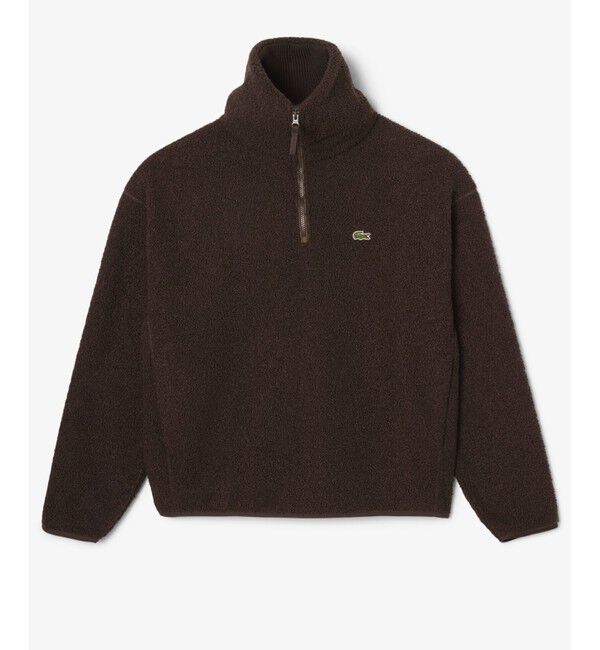 LACOSTE「ハイネックハーフジップ オーバーサイズブークレフリースブルゾン」|ブルゾン・スタジャン|