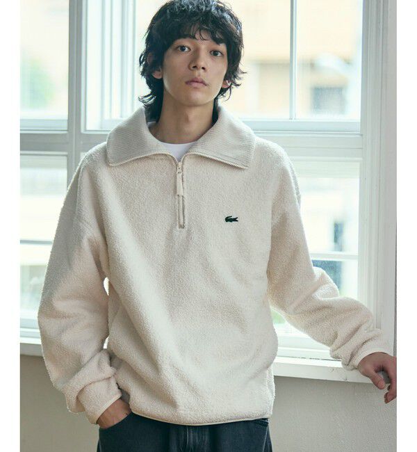 LACOSTE「ハイネックハーフジップ オーバーサイズブークレフリースブルゾン」|ブルゾン・スタジャン|