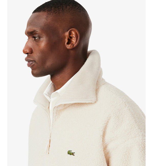 LACOSTE「ハイネックハーフジップ オーバーサイズブークレフリースブルゾン」|ブルゾン・スタジャン|