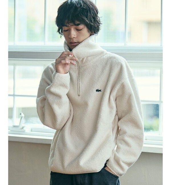 LACOSTE「ハイネックハーフジップ オーバーサイズブークレフリースブルゾン」|ブルゾン・スタジャン|