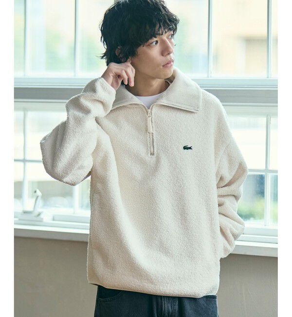 LACOSTE「ハイネックハーフジップ オーバーサイズブークレフリースブルゾン」|ブルゾン・スタジャン|